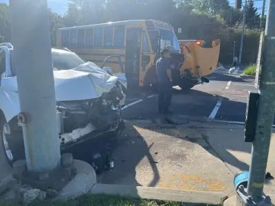 10 kids, 2 adults hurt after school bus crash in Silver Spring